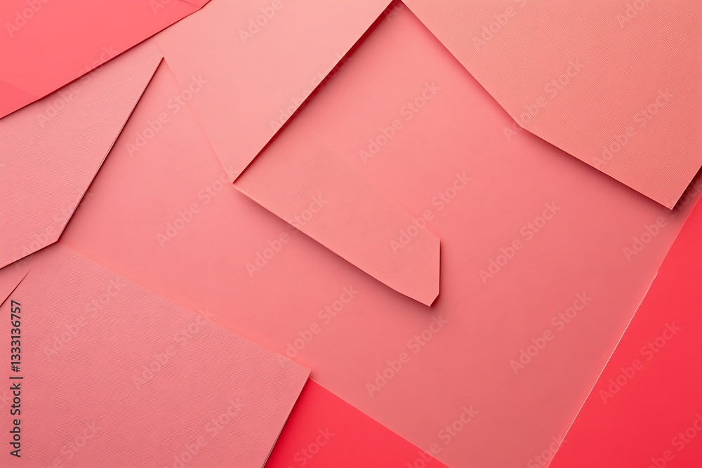 Poster abstract pink and coral paper layered design background texture