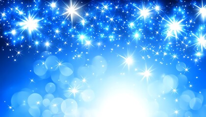 Blue Sparkle Burst Background.