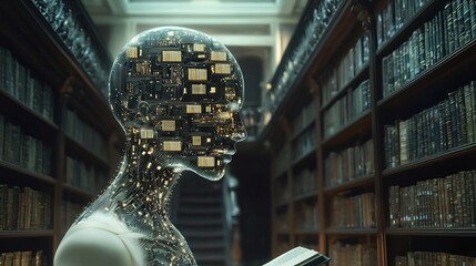 Ai generated mind uploading vast knowledge libraries into neural structure