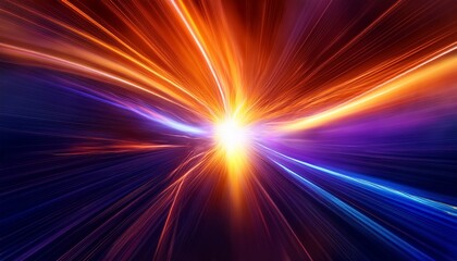 Obraz premium colorful abstract orange flare emitting from a dark space surrounded by swirling purple and blue hues