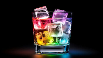 colorful neon lights and glow-in-the-dark lighting create an enchanting ef