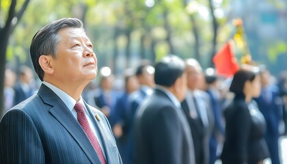 Statesman Contemplates for City Park, China.