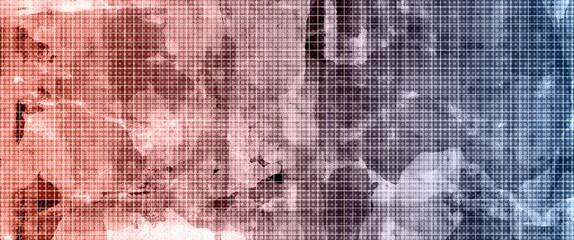 textured blue and pink abstract background with halftone texture
