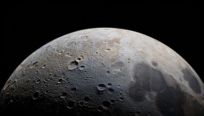 Naklejka premium detailed moon surface isolated on transparent background