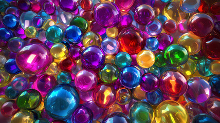 background of colorful crystal balls