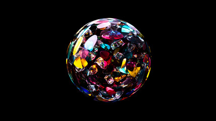glass sphere on a black background