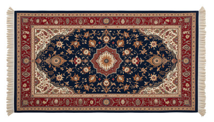Turkish Carpet Rug with Floral Design and Fringes for Home Decor