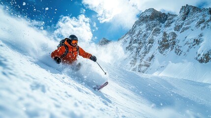 Skiing Freerider Mountain Powder Action