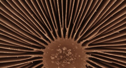 Mushroom Cap Structure Detailed Closeup Microscopy Macro