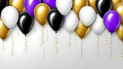 party streamers on white background