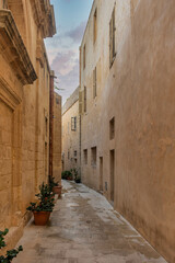 Narrow Curve Through the Old Town of Mdina Malta