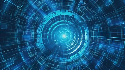 Fototapeta premium Blue_technology_sense_circular_ring_circular_disk_