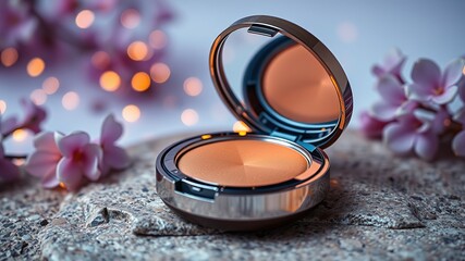 Glowing Firefly Bronzer Compact on Polished Stone