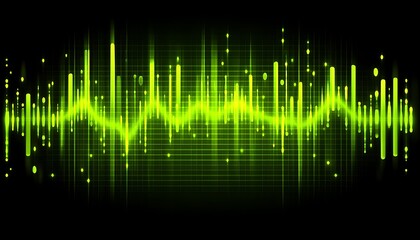 Green Audio Waveform Digital Background.