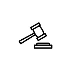Gavel icon logo design. judge gavel sign and symbol. law icon. auction hammer