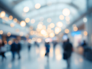 A blurred scene with glowing bokeh lights and a soft focus on a festive gathering.
