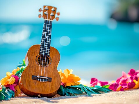 Ukulele Beach Vacation for Tropical Paradise.