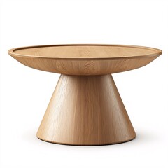 Contemporary Round Wooden Table: Minimalist, Scandinavian Design for Modern Interiors