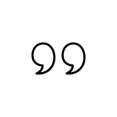 Quote icon logo design. Quotation mark sign and symbol
