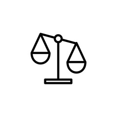 Scales icon logo design. Law scale icon. Justice sign and symbol