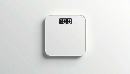 Fototapeta premium Digital scale displaying 70.0 on a clean white background