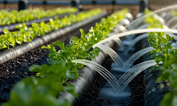 Hydroponic lettuce farm irrigation
