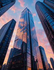 Fototapeta premium Architectural Motion – Stunning Dynamic Facade Illustrations for Urban Energy & Innovation