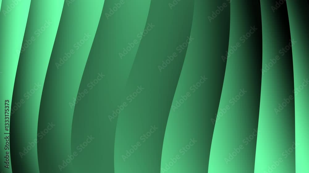 Poster a smooth, abstract design featuring flowing green waves that create a dynamic and calming visual eff