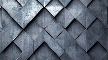 Obraz premium Polished Concrete Wall Design with 3D Diamond Shape Patterns