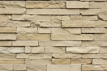 Fototapeta premium Beige stone veneer wall texture background