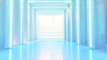 Obraz premium Light_blue_technology_small_fresh_lines_city_exhibit