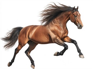 Obraz premium Majestic Stallion Galloping with Grace: The Power and Beauty of an Athletic Purebred