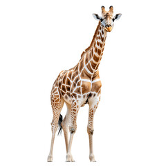 Naklejka premium Exotic Giraffe Portrait in Majestic Savanna: African Wildlife, Nature & Conservation