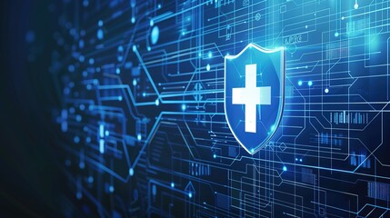 Background_of_Blue_Technology_Medical_Shield_Display