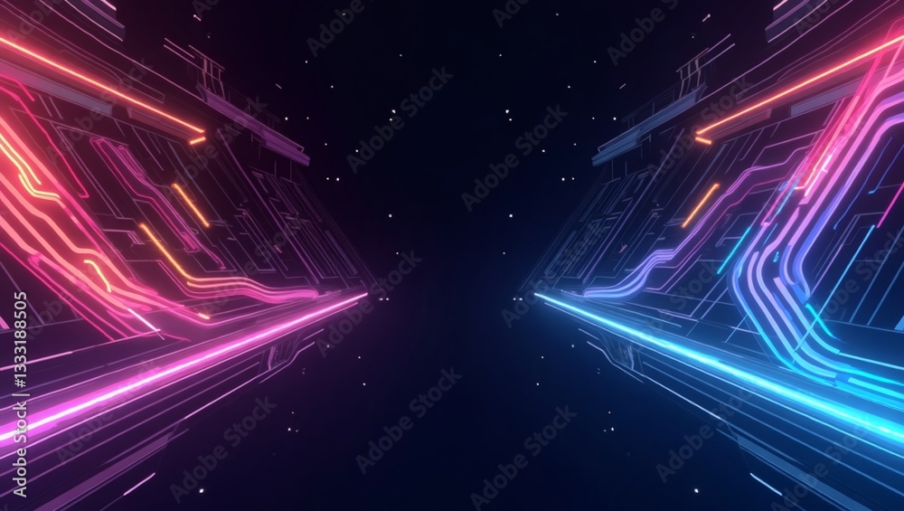 Poster futuristic digital lines that create a sense of speed and energy