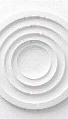Obraz premium Abstract art featuring concentric white circles on a light background, creating a modern, minimalist design.