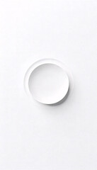 White circle on a white background, minimalist design, abstract shape, clean and modern aesthetic.