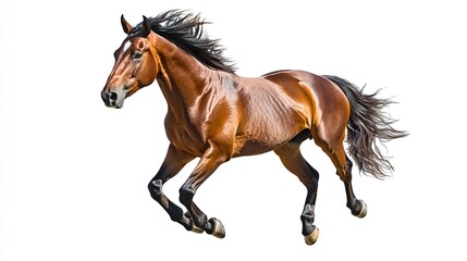 Obraz premium Bay horse in a clean, minimalist composition, symbolizing elegance and simplicity.