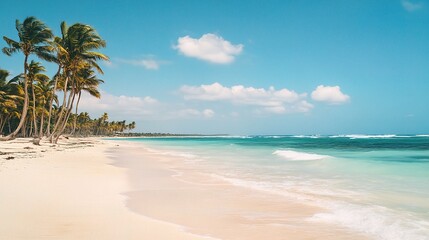 Fototapeta premium Serene Beach View at Punta Cana in the Dominican Republic
