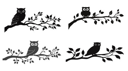 Owl Sitting on a Tree Branch &ndash; Nocturnal Bird in Natural Habitat