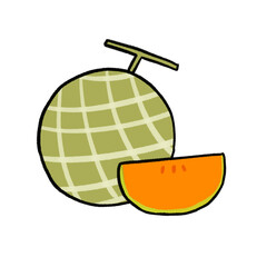 シンプルなメロンのイラスト
