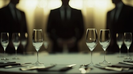 Business partners strategizing at a round table, focused on collaborative success.