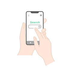 スマホで検索するイラスト・ベクターアイコン (フラットデザイン)