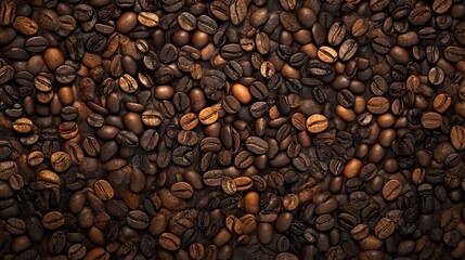 Explore the richness of overlapping coffee beans creating a seamless abstract pattern in warm brown tones Generative AI