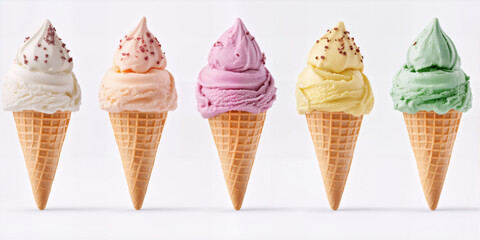 Colorful and delicious ice creams.