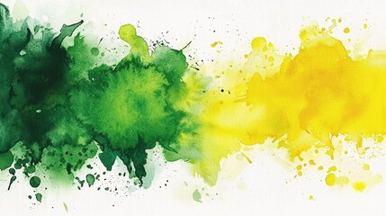 Eye-catching watercolor splash illustration in yellow and green tones.