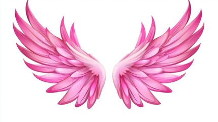 Fototapeta premium Isolated Illustration of Kawaii Pink Fairy Wings