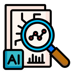 Ai-Powered Analytics  Icon Element For Design	
