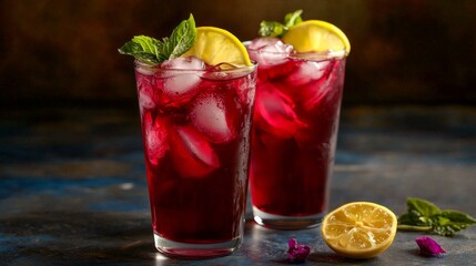 Refreshing Hibiscus Iced Tea Cooler for Hot Days