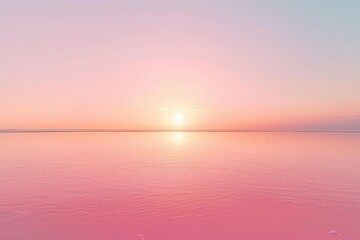 Fototapeta premium Serene Sunrise Over Calm Pink Waters with Soft Gradient Colors